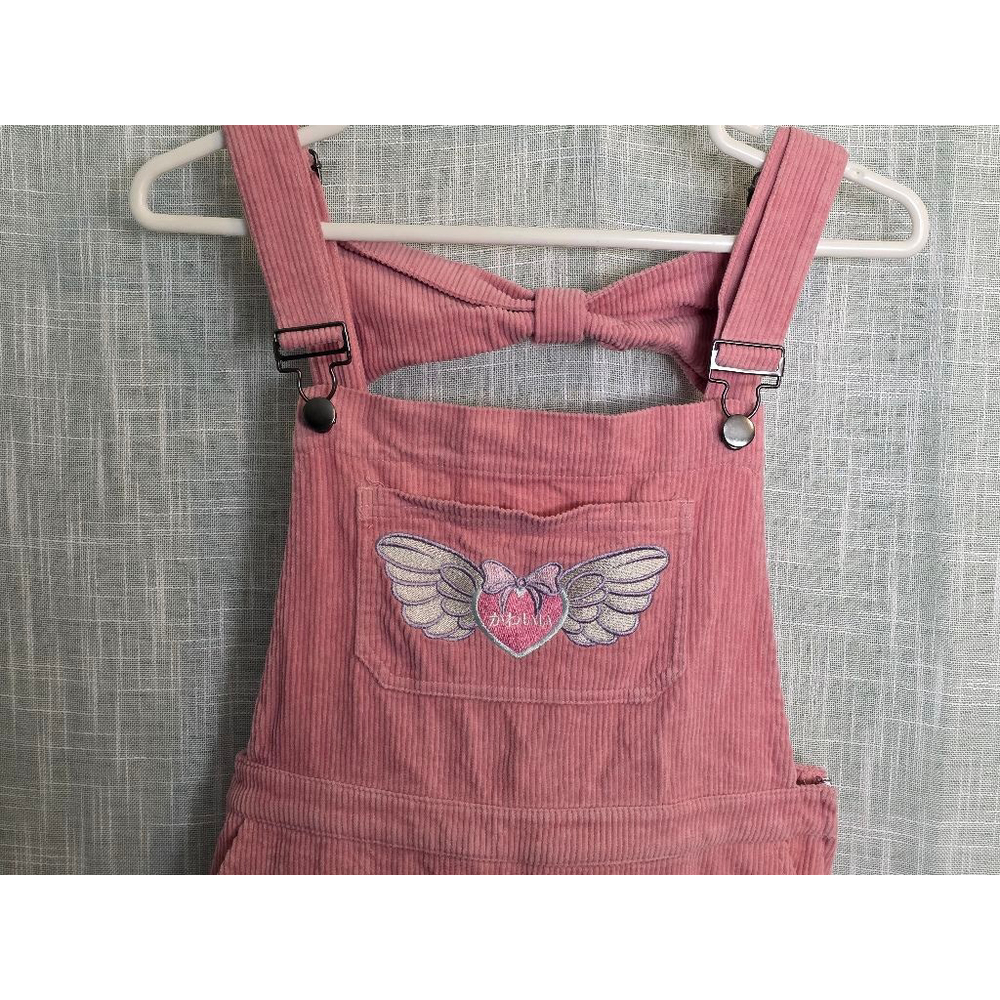 Women's Hot Topic Pink Corduroy Overalls Size Small - Picture 3 of 6